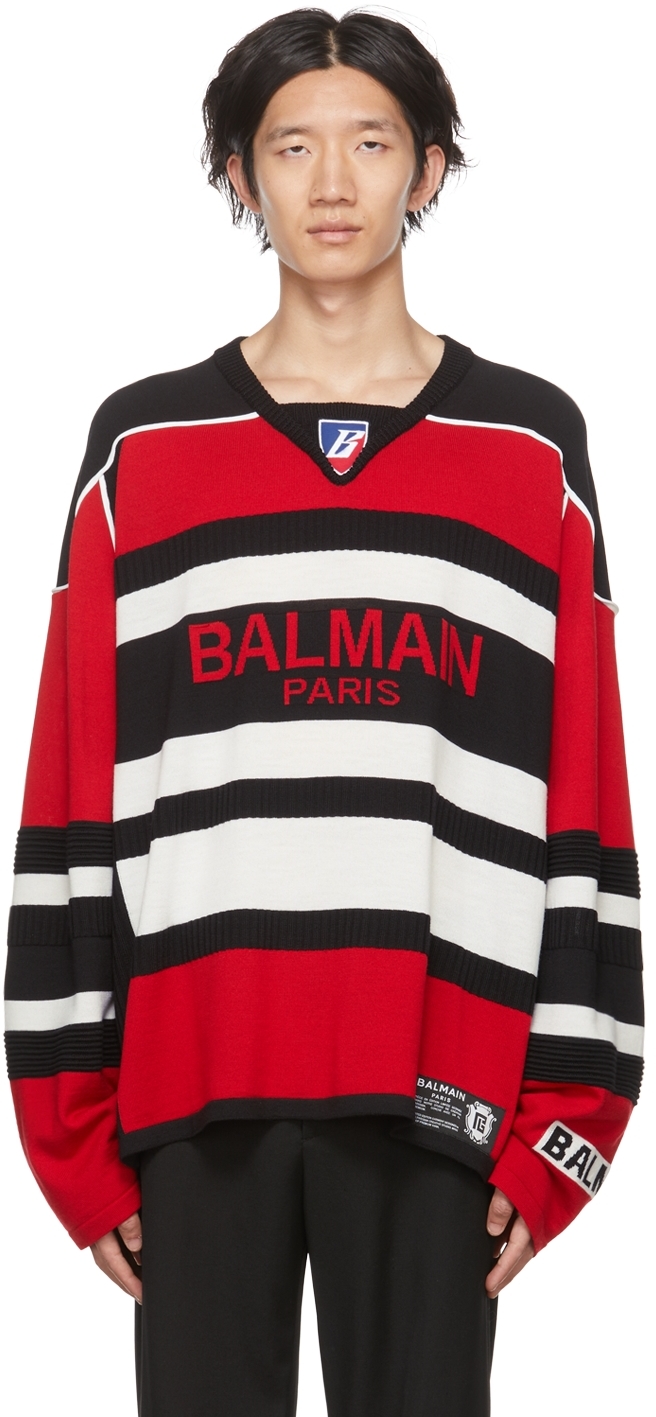 Balmain Red B-Sporty Sweater