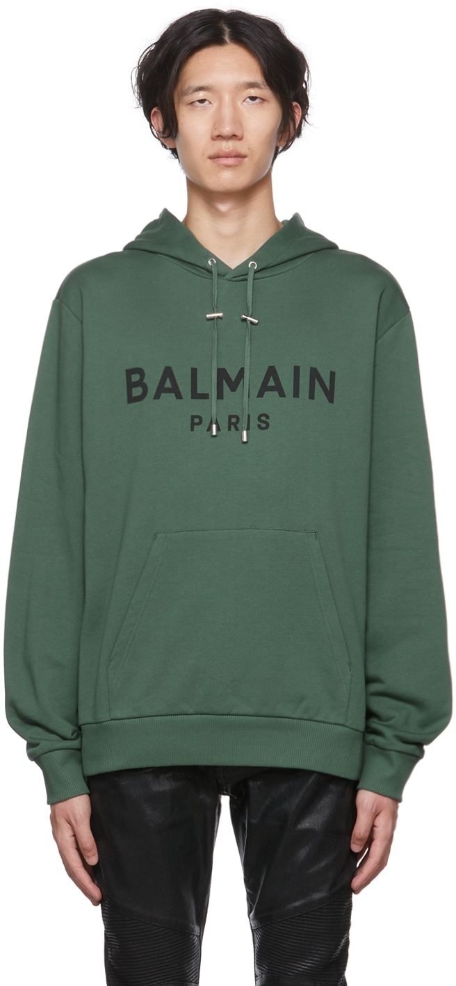 Balmain Green Logo Hoodie