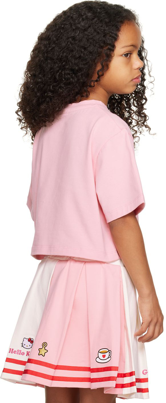 Gcds Kids Pink Patch T-shirt In Quartz Pink