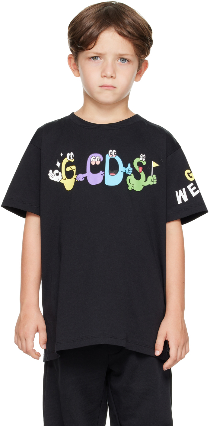 Shop Gcds キッズ｜ブラック プリントtシャツ In Black