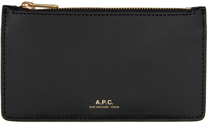 A.P.C.: Black Walter Card Holder | SSENSE