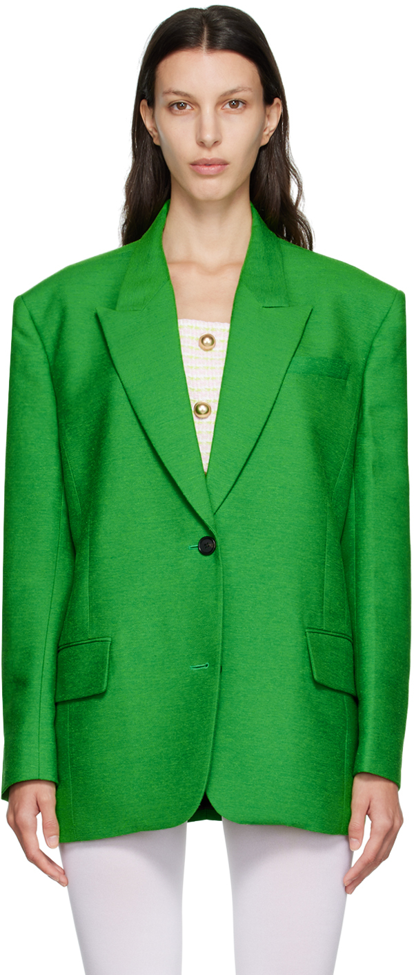 Green Double Button Blazer
