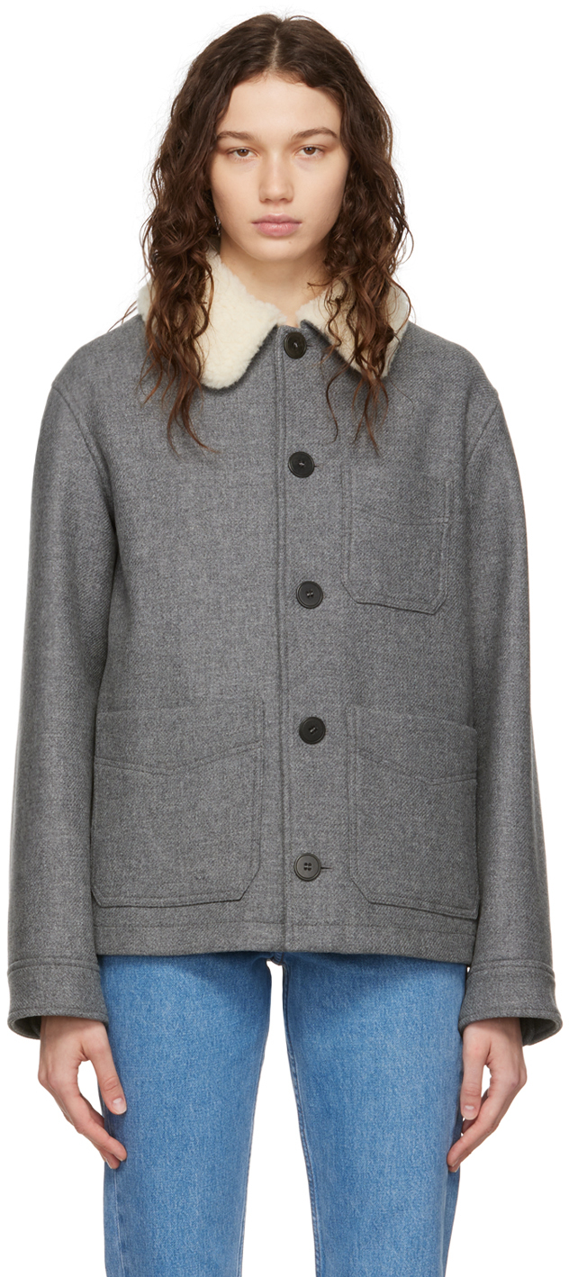 Gray New Julia Jacket by A.P.C. on Sale