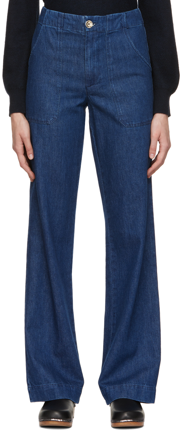 Blue 70s Bootcut Trousers Ssense Donna Abbigliamento Pantaloni e jeans Pantaloni Pantaloni a zampa 