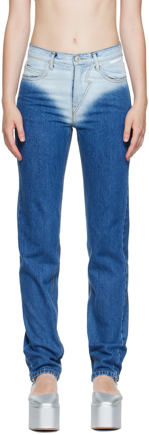 Blue Washed Straight Jeans