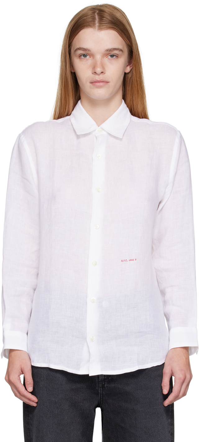White Jane Birkin Edition Jeanne Shirt by A.P.C. on Sale