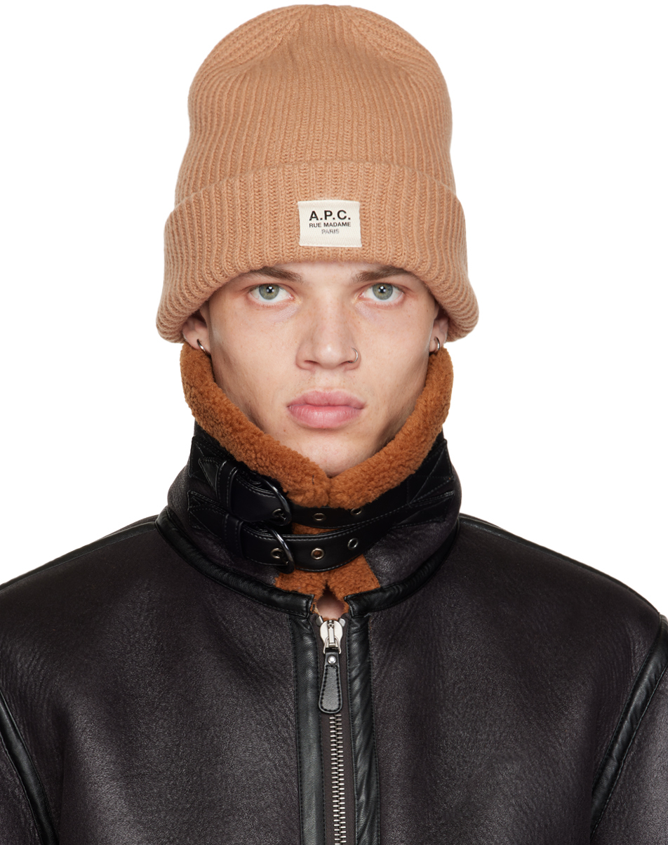 A.P.C.: Bonnet James beige | SSENSE France