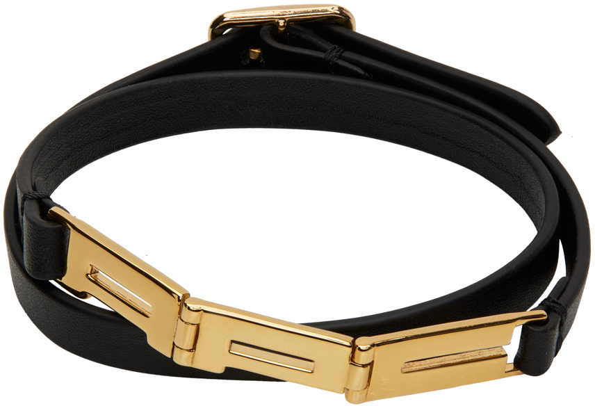 A.P.C. Black & Gold 'APC' Bracelet
