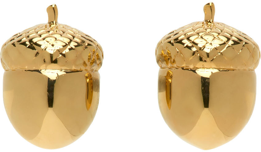 Gold Acorn Earrings Ssense Uomo Accessori Gioielli Orecchini 