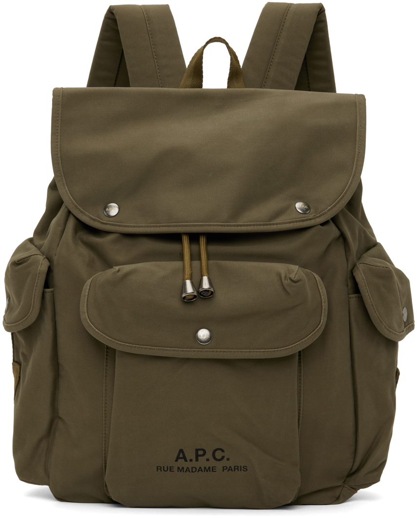 A.P.C. Khaki Récupération 2.0 Backpack | Smart Closet