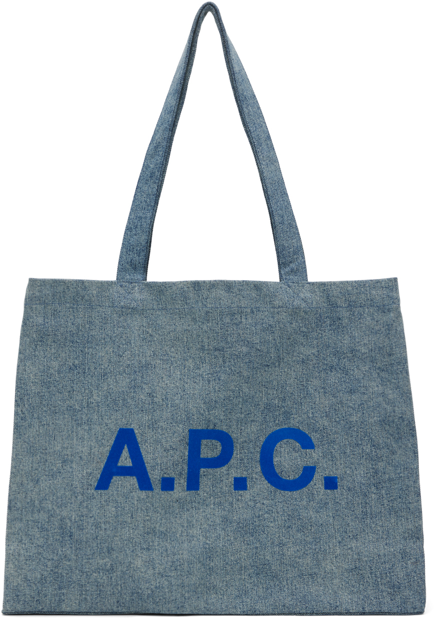 A.P.C Save 13% Cotton Tote Axel Small in Brown Mens Tote bags A.P.C Blue Tote bags for Men 