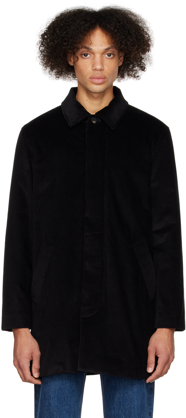 A.P.C.: Black Mac Flynn Coat | SSENSE UK