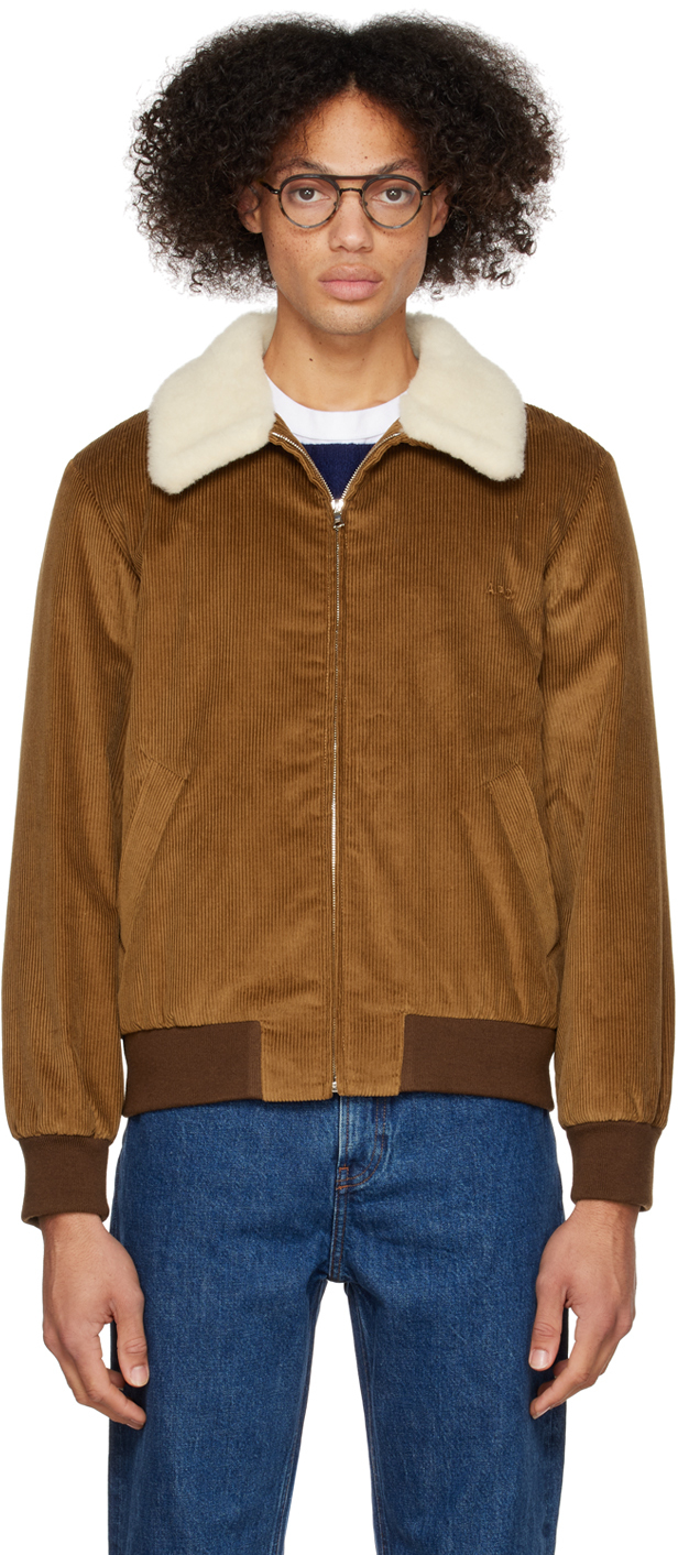 Brown New Gilles Jacket by A.P.C. on Sale