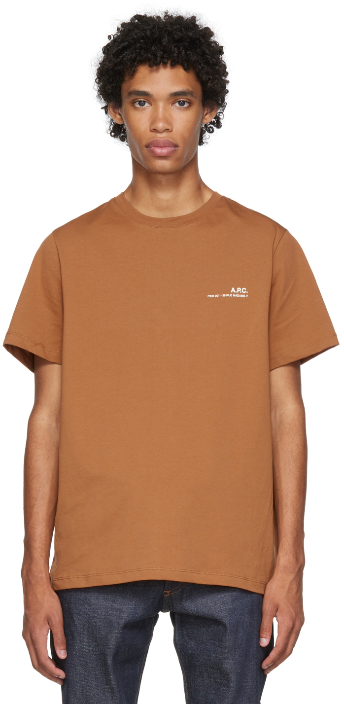 A.P.C. Orange Printed T-Shirt
