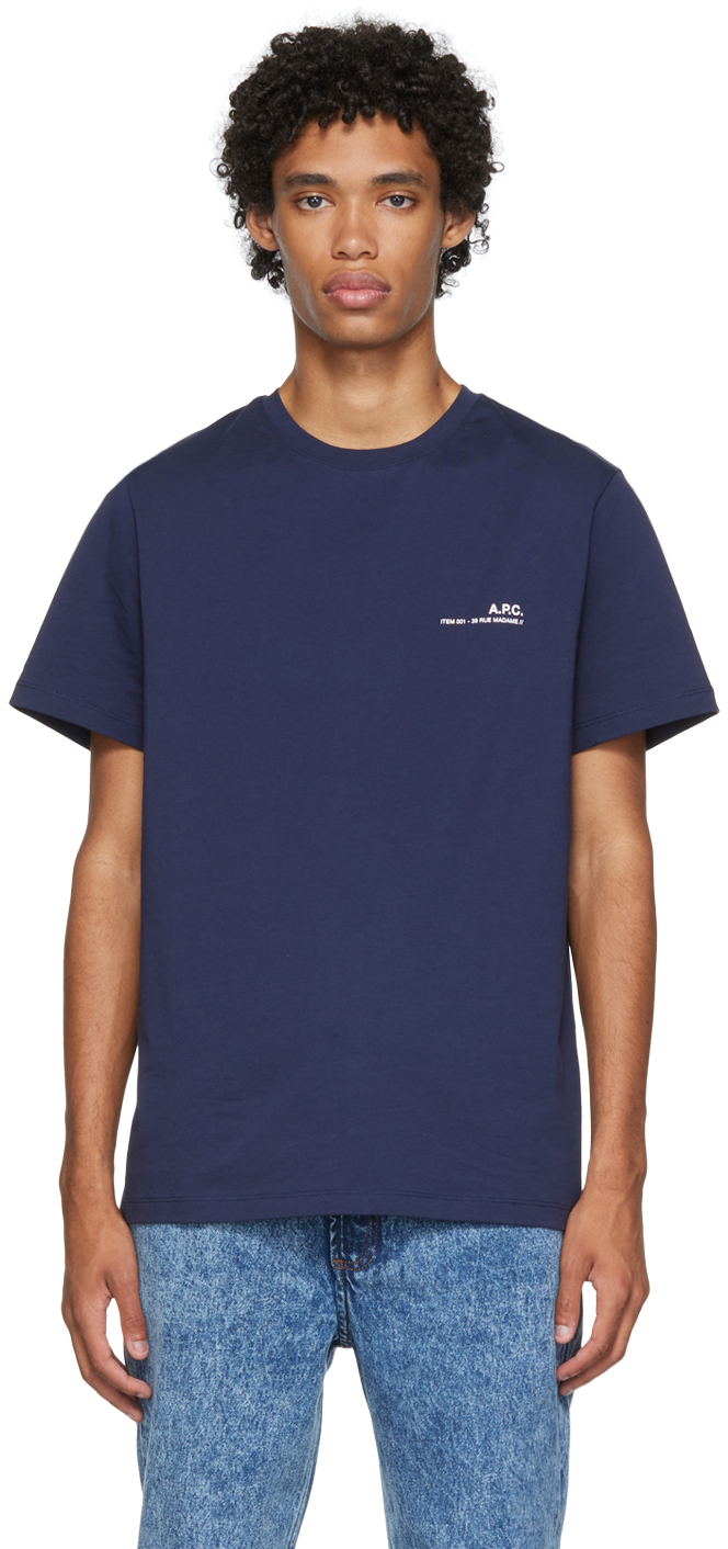 A.P.C. Navy Printed T-Shirt