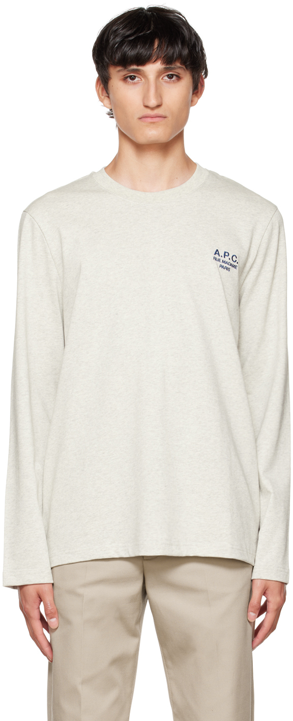 Gray Olivier Long Sleeve T-Shirt by A.P.C. on Sale