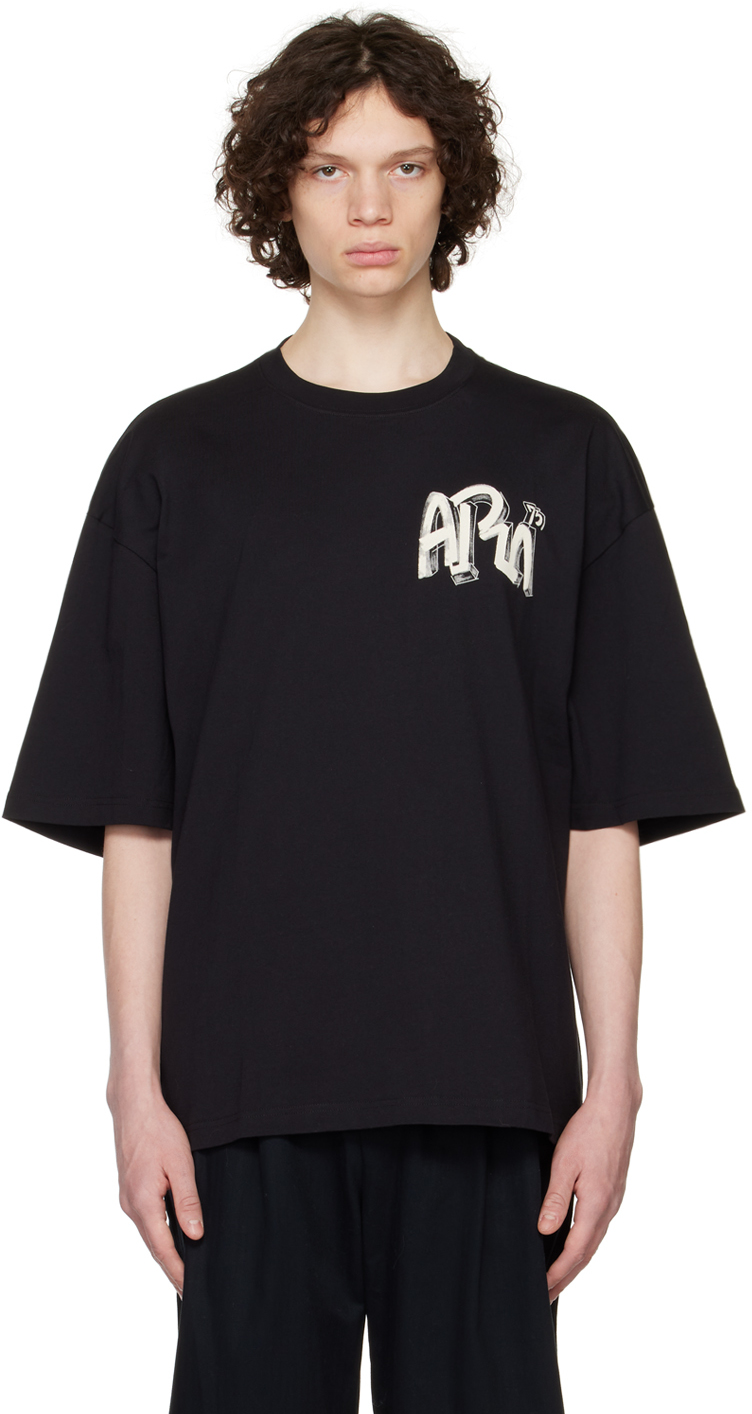 A Personal Note 73 Black Printed T-shirt In 001 Black