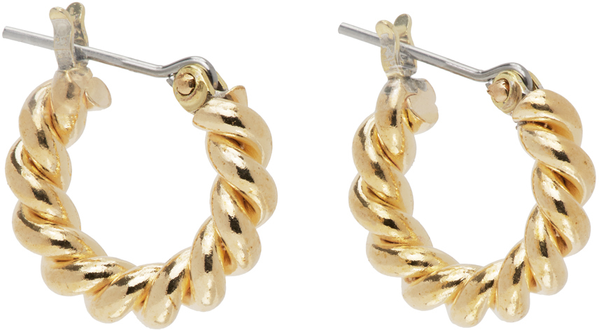 Laura Lombardi Gold Mini Twist Hoop Earrings
