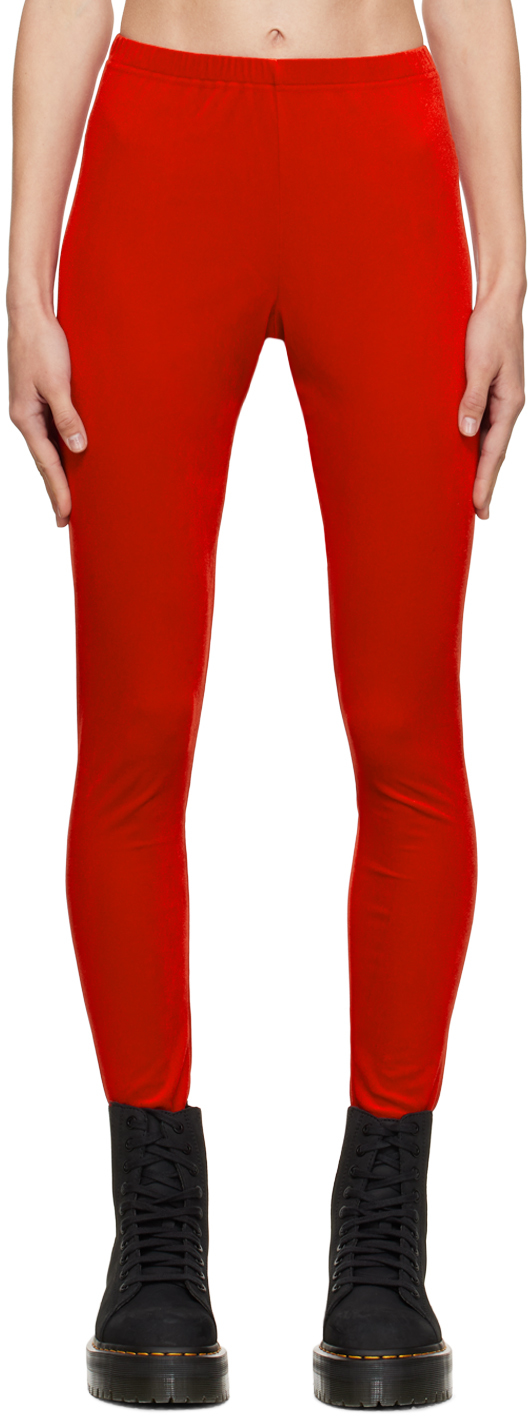 Red Elasticized Leggings