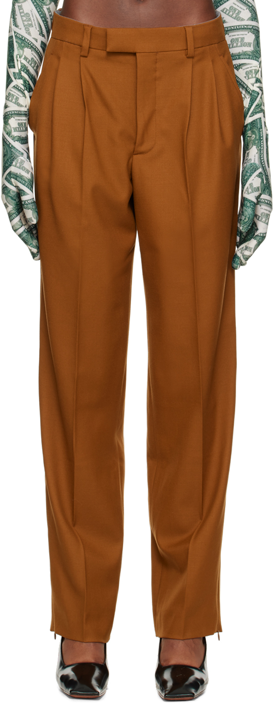 Shop Vtmnts Brown Two-pleat Trousers