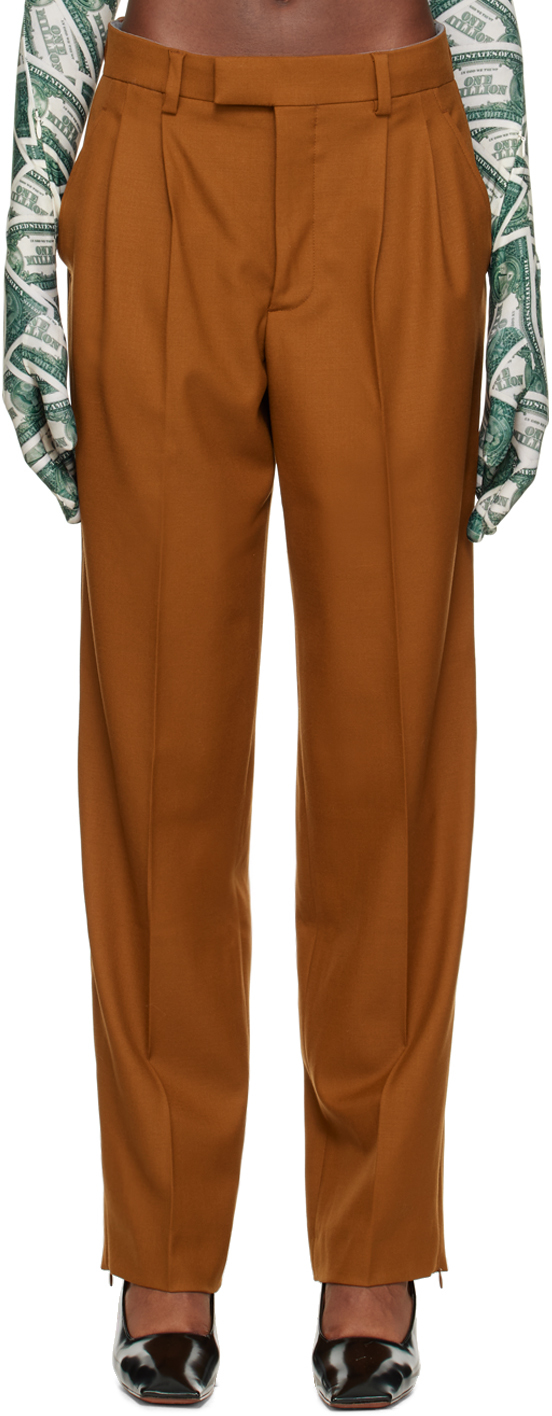 Brown Two-Pleat Trousers