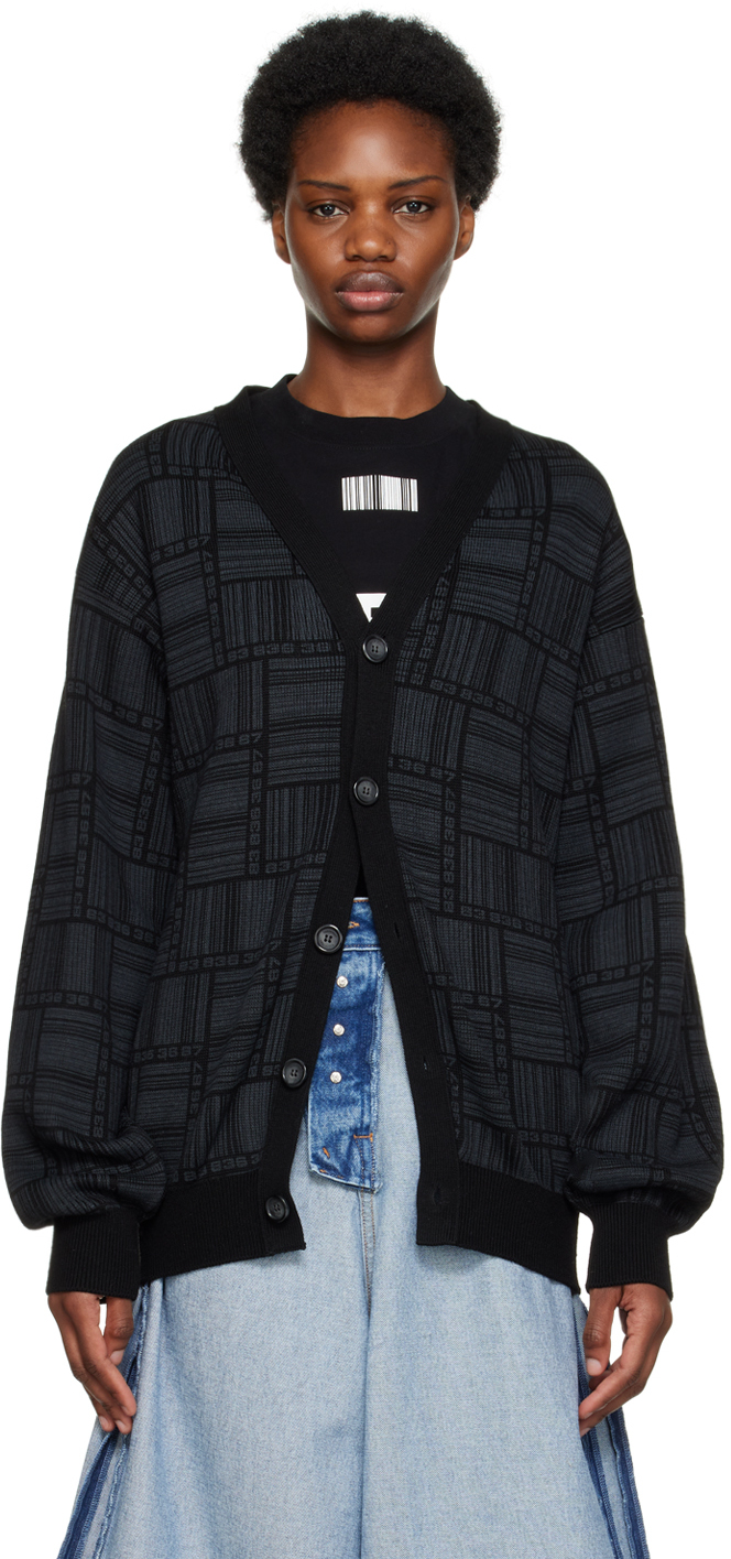 Black Barcode Cardigan