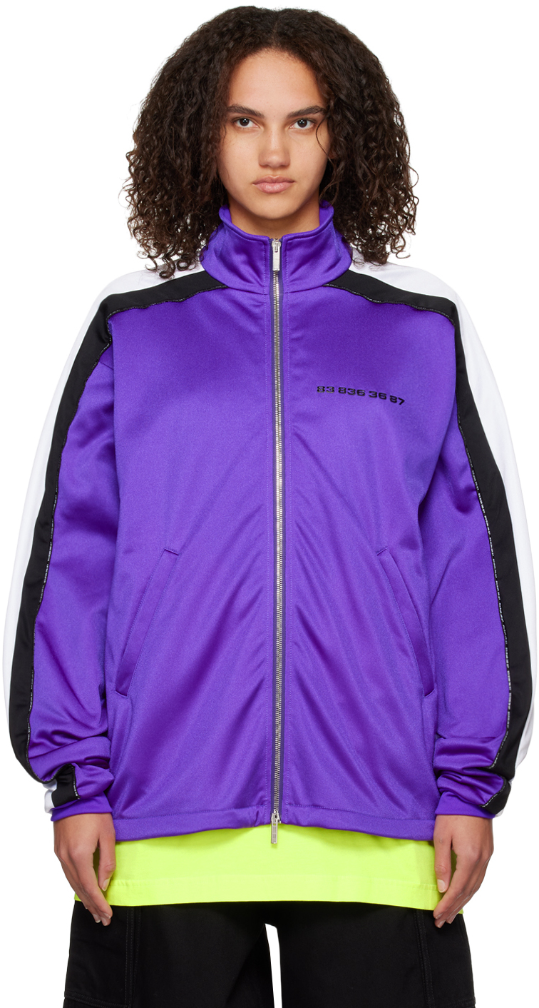 Vtmnts Purple & Black Oversized Track Jacket In Purple/black