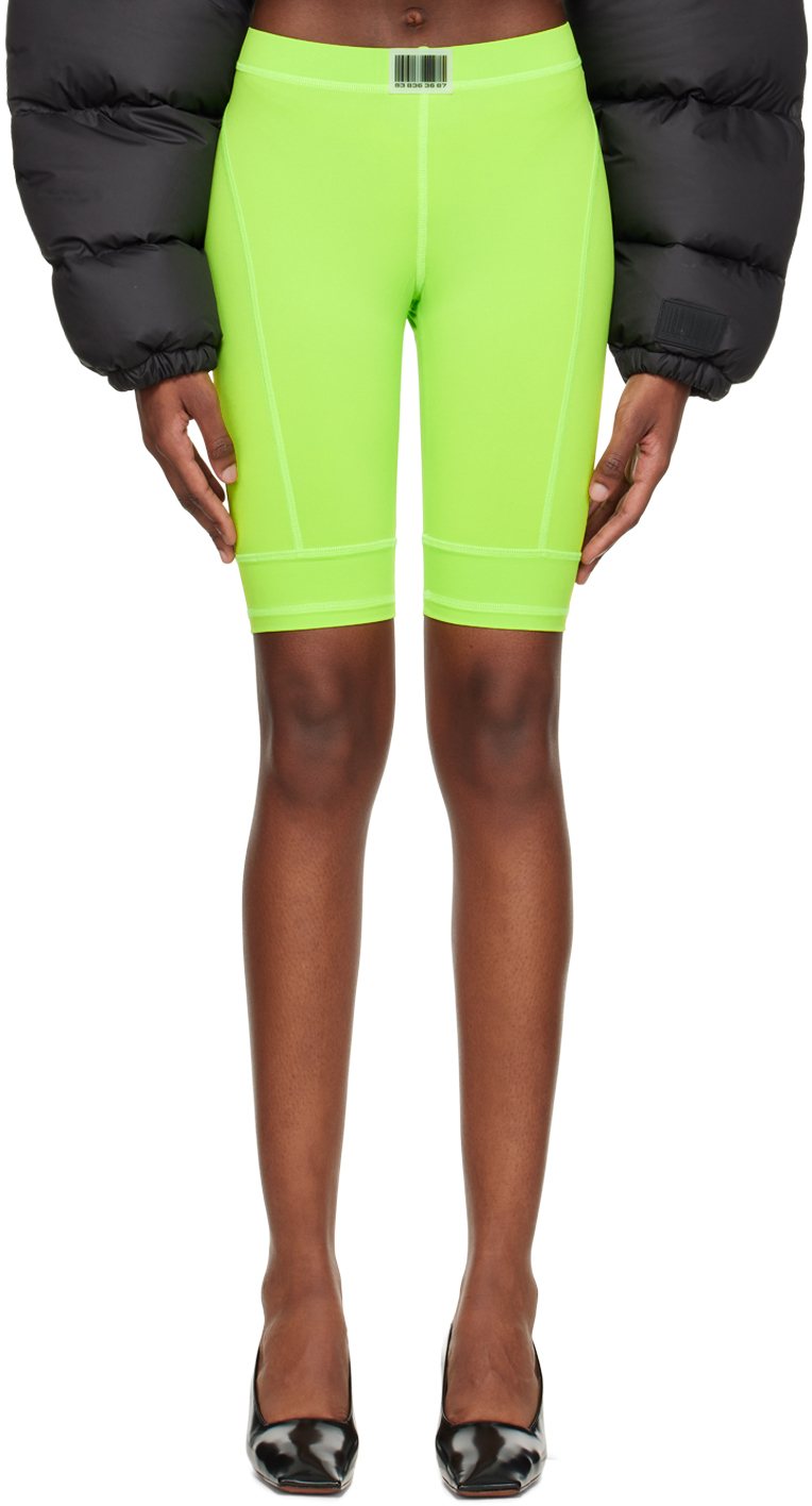 Vtmnts Green Patch Shorts In Neon Green