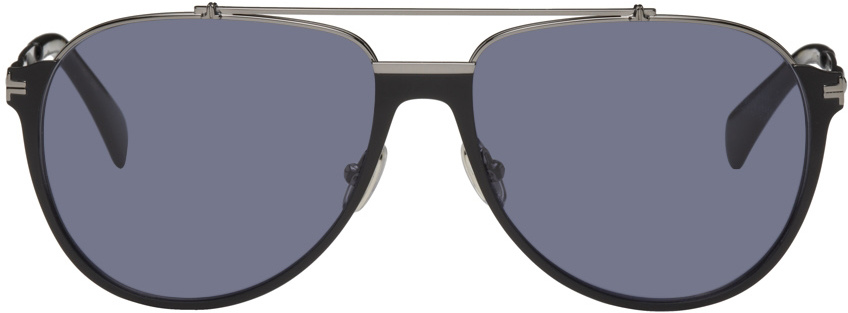 Lanvin Black Aviator Sunglasses In 001 Black