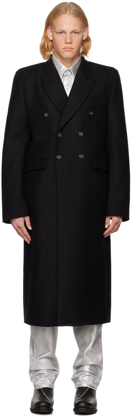 Vtmnts Black Double-breasted Coat