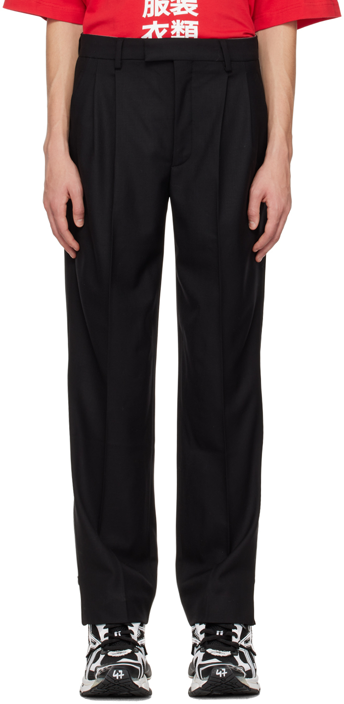 VTMNTS BLACK PLEATED TROUSERS
