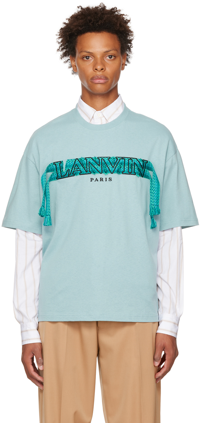 Lanvin Blue Curb Lace T-Shirt