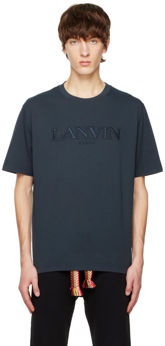 Ssense Uomo Abbigliamento Top e t-shirt Top Navy Embroidered Long Sleeve T-Shirt 