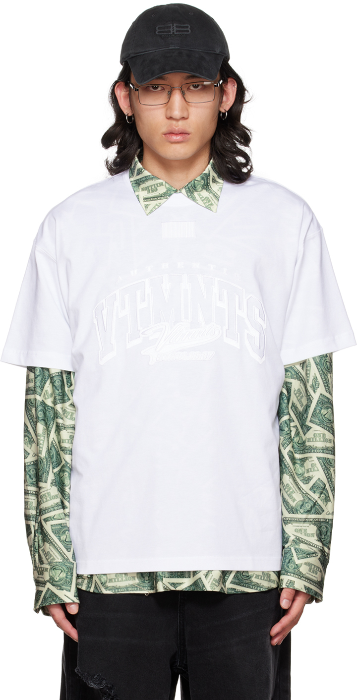 White College T-Shirt by VTMNTS on Sale