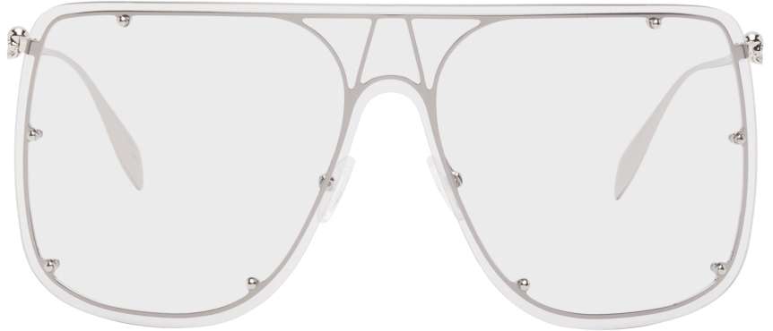Alexander McQueen Silver Skull Mask Sunglasses