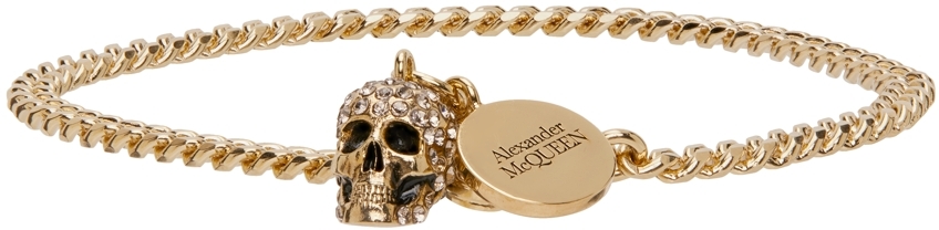 Alexander McQueen Gold Skull Bracelet