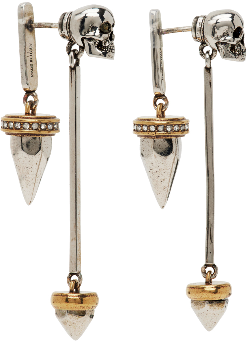 Alexander McQueen Silver & Gold Punk Earrings