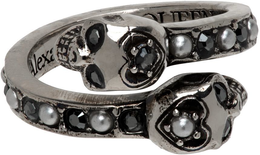 Alexander McQueen Silver Wraparound Skull Ring