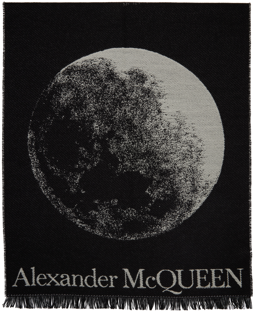 Alexander McQueen Black Skull Moon Scarf