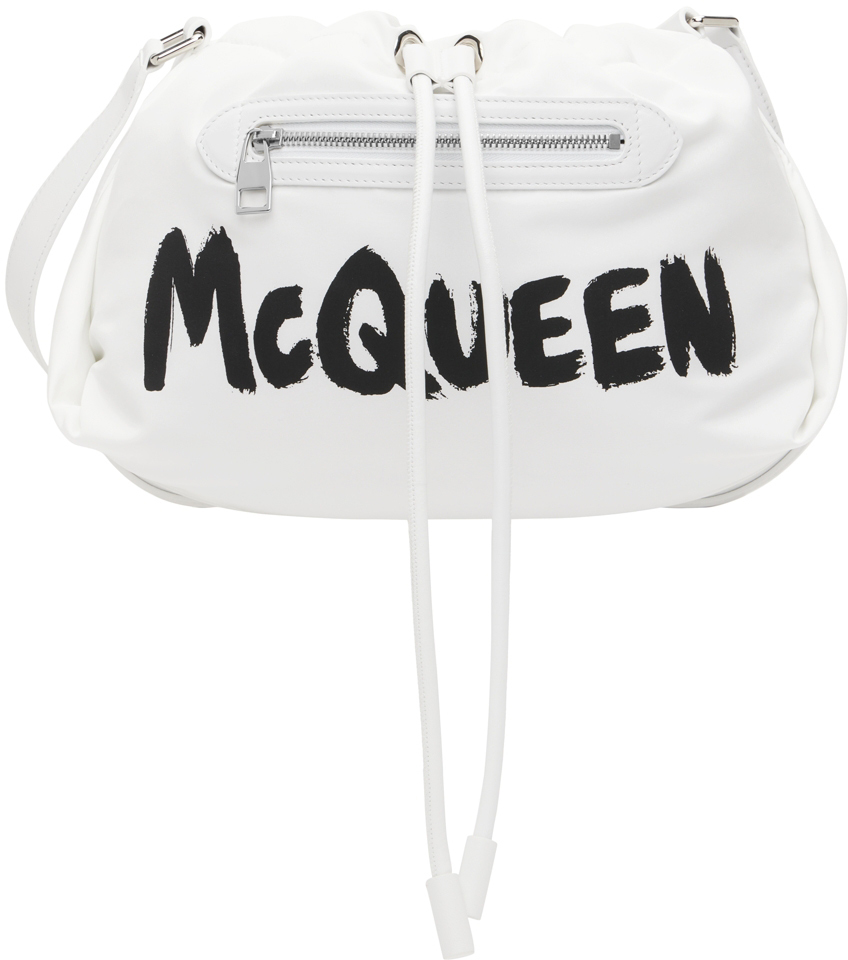 Grey Womens Shoulder bags Alexander McQueen Shoulder bags Alexander McQueen The Mini Bundle Cotton Shoulder Bag in Khaki/Black 