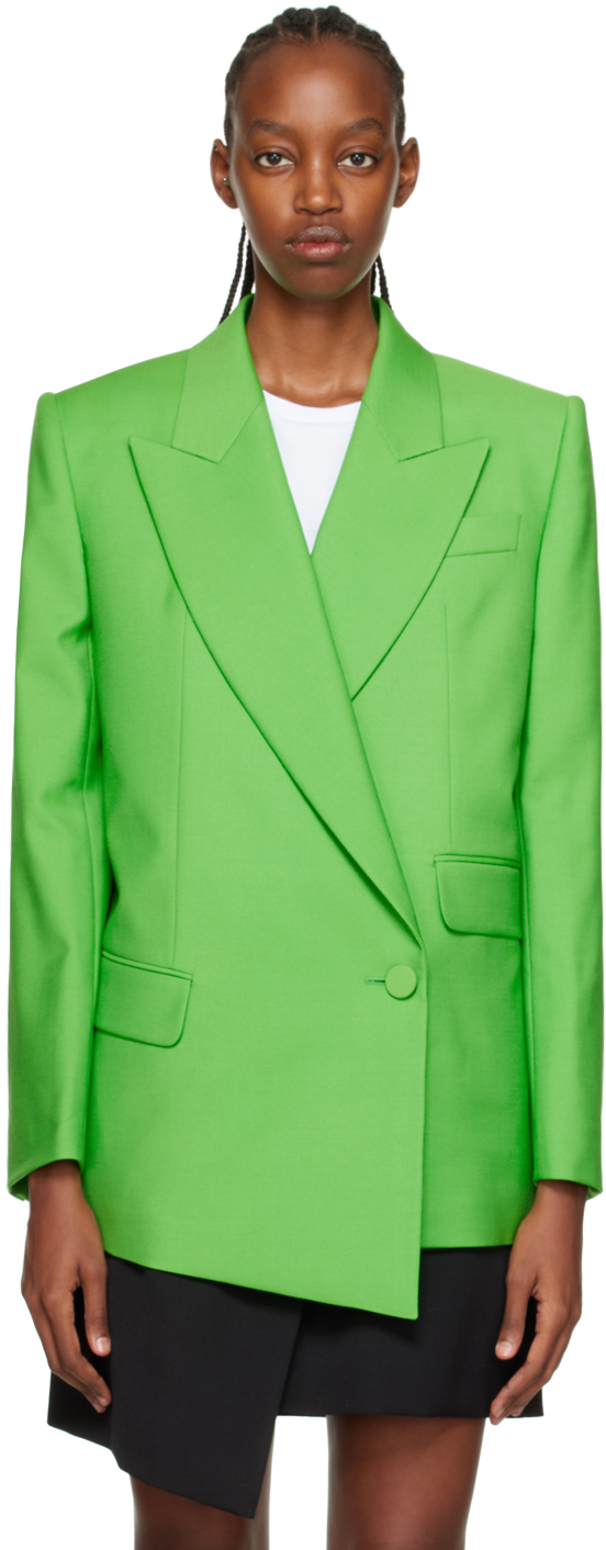 Green Double-Breasted Blazer