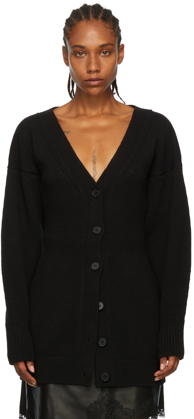 Black Wool Cardigan