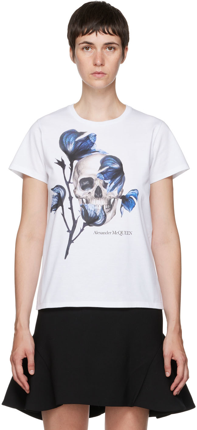 Alexander McQueen White Skull T-Shirt