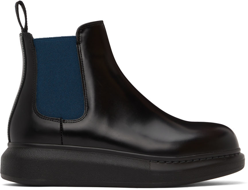 Alexander McQueen Black & Blue Hybrid Ankle Boots