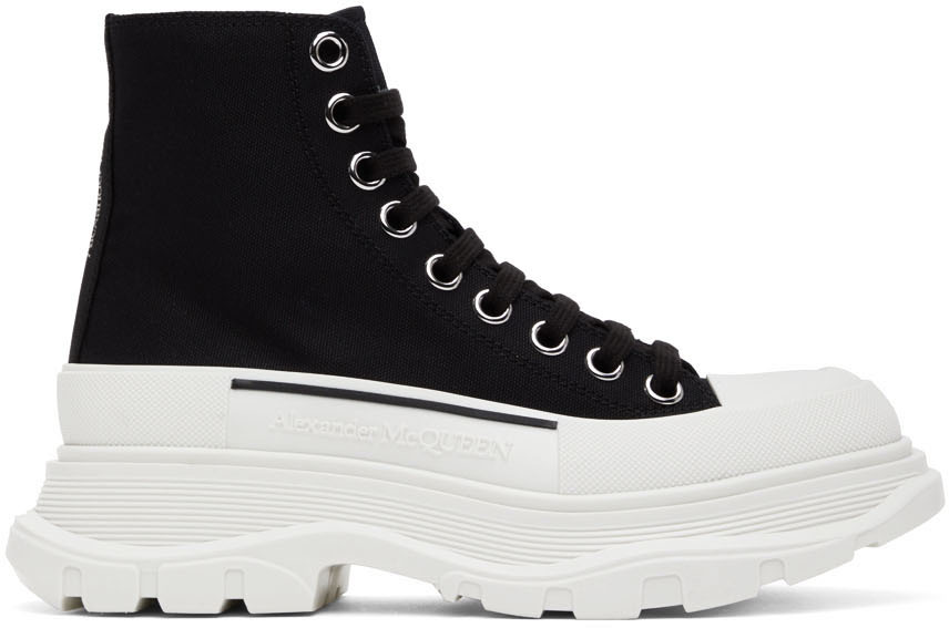 Alexander McQueen Black Tread Slick High-Top Sneakers