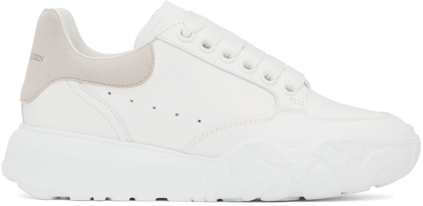 Alexander McQueen: White & Pink Court Sneakers | SSENSE Canada