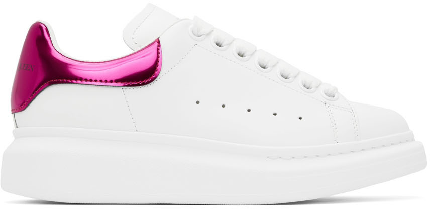 Alexander McQueen White & Pink Oversized Low-Top Sneakers