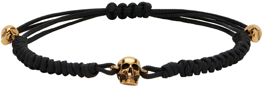 Alexander McQueen Black Skull Friendship Bracelet
