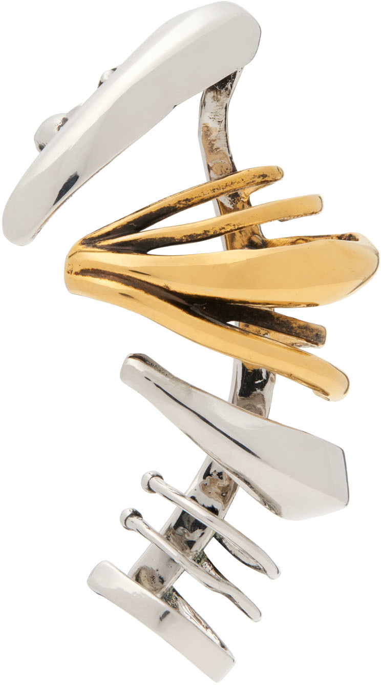 Alexander McQueen Silver & Gold Multi Hoop Ear Cuff