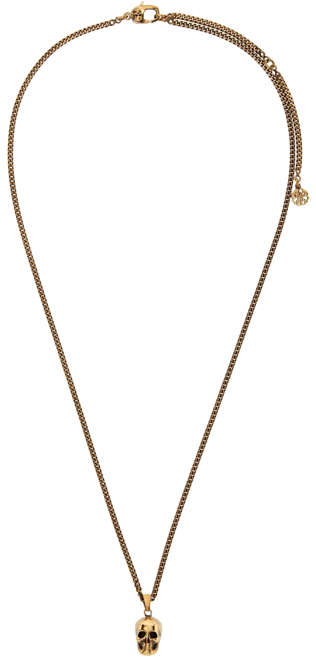 Alexander McQueen Gold Skull Necklace